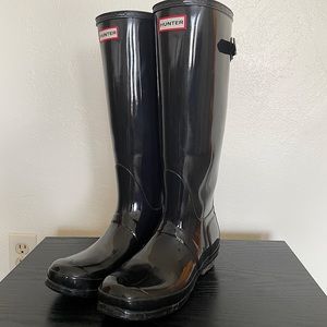 Black Hunter glossy rain boots SZ 8